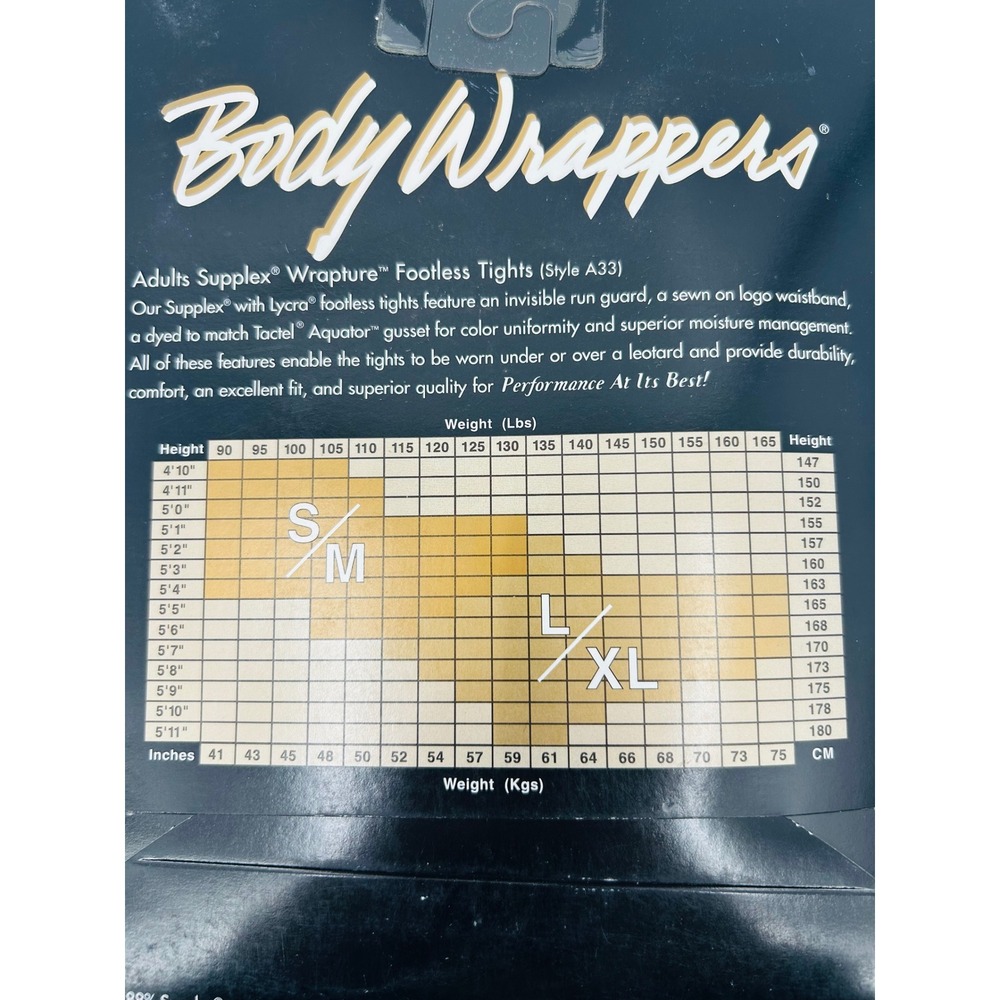 Vintage Body Wrappers Footless Tights Large/X-Large Pink Suntan - Picture 4 of 5